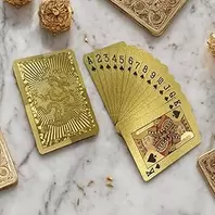 Golden Dragon Matte Finish PVC Playing Cards with Intricate Pattern on Durable Hardened Cover, Elegant Design for Poker Game Night and Party Gatherings