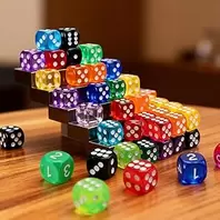 Pack of 36 6-Sided 14mm Translucent Color Dice for Office Furniture, Random Color