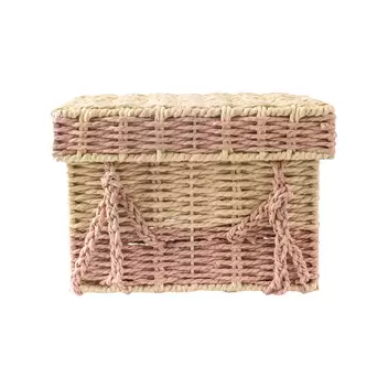 Natural Fiber Storage Box with Lid