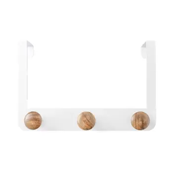 Steel Coat Rack with 3 Acacia Hooks