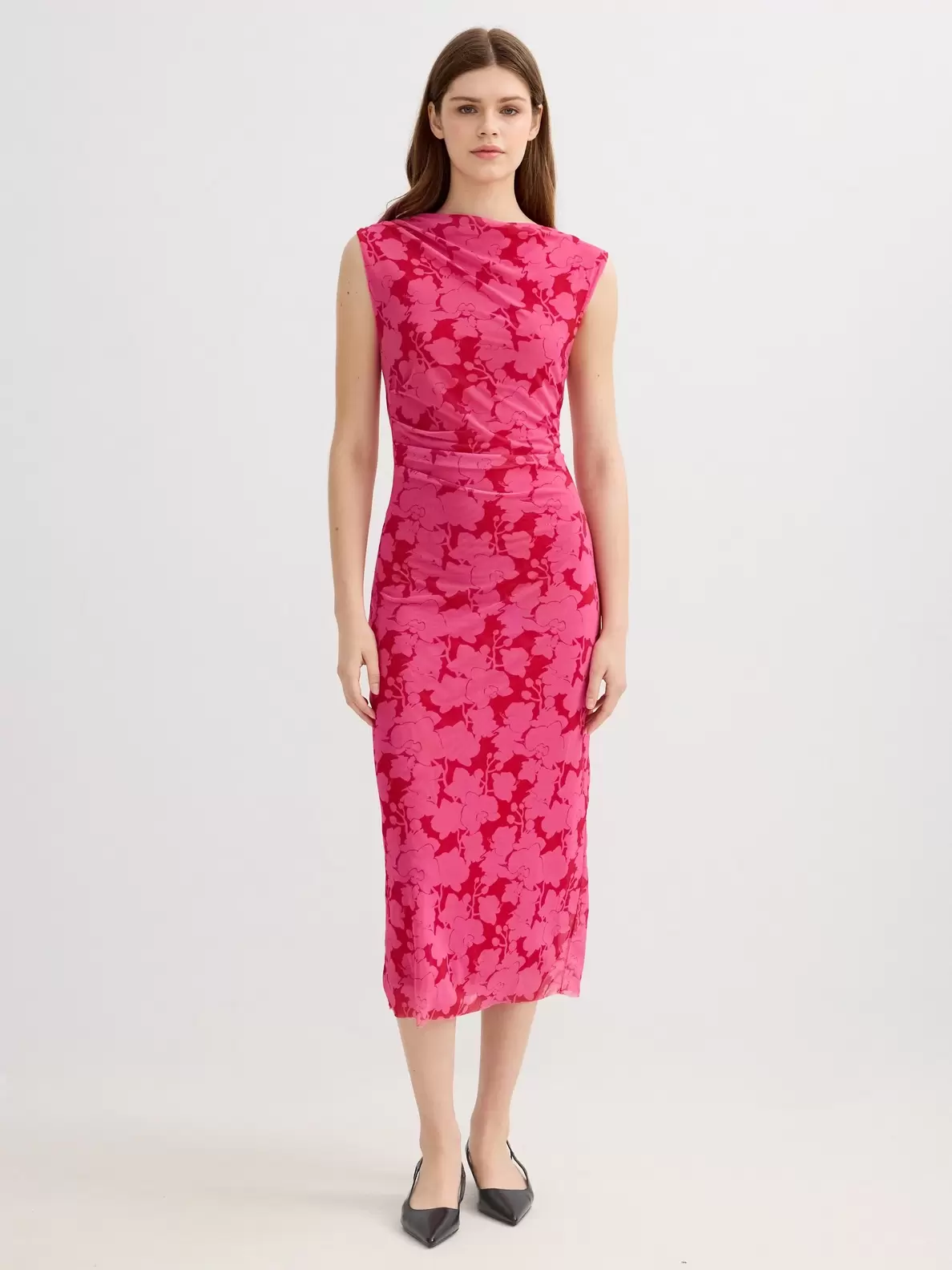 Vestido midi flores allover