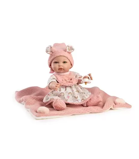 MUÑECO BEBÉ BABY CORAL CON GORRITO DE OREJITAS