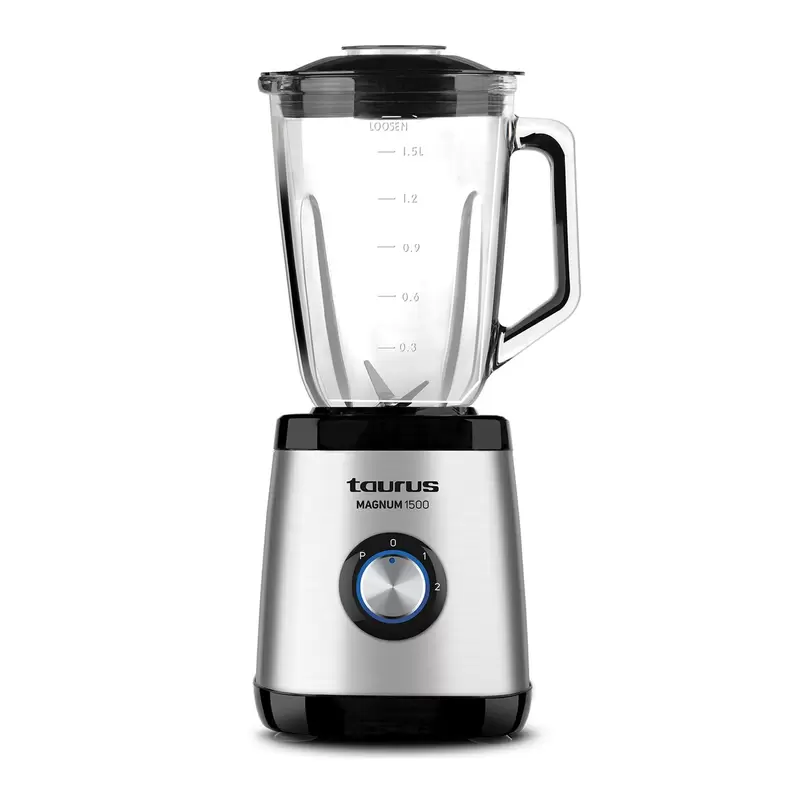 Batidora de vaso Taurus Magnum 1500 con 1,5 litros de capacidad Negro / Plateado
