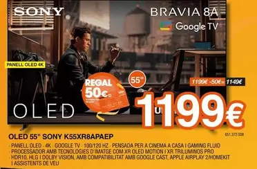 Sony - Oled 55" K55XR8PAEP