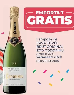 Codorniu - 1 Ampolla De Cava Brut Original Eco