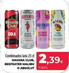 Havana Club / Beefeater / Malibu / Absolut - Combinados