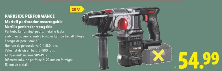 Parkside Performance - Martillo Perforador Recargable