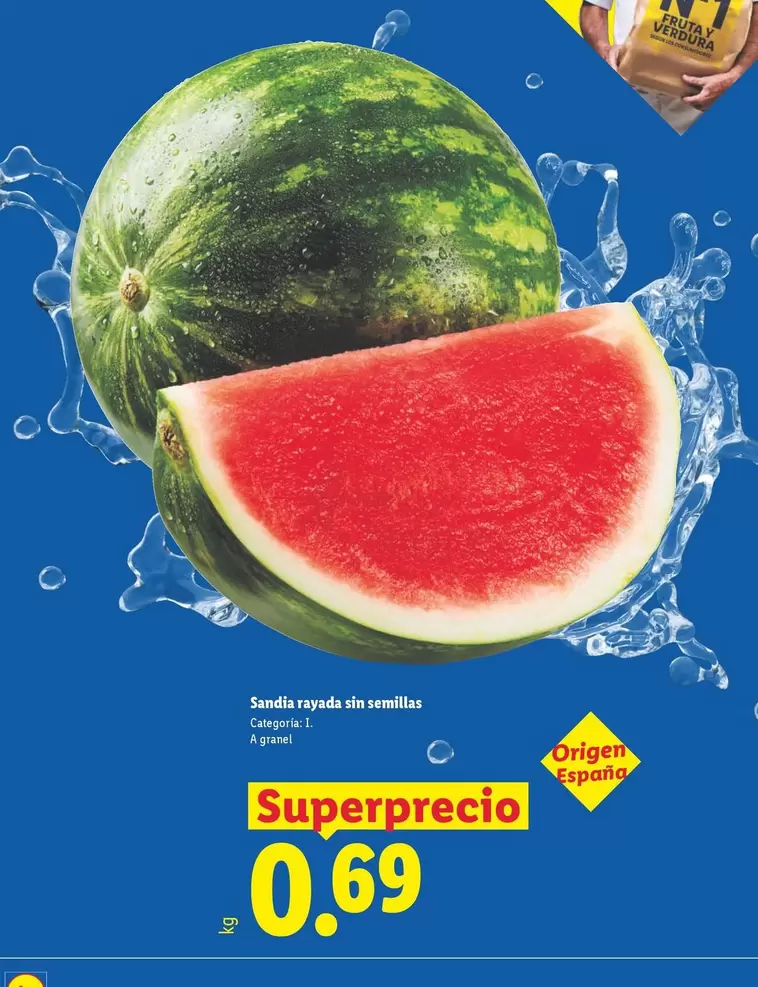 Sandia Rayada Sin Semillas