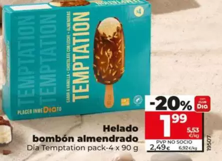Dia Temptation - Helado Bombón Almendrado