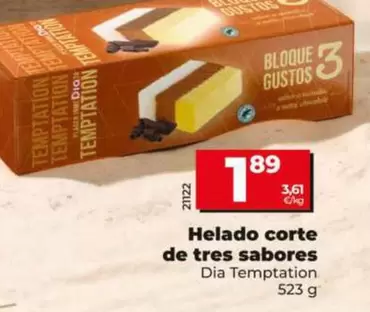 Dia Temptation - Helado Corte De Tres Sabores