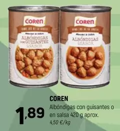 Coren - Albondigas Con Guisantes O En Salsa