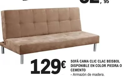 Sofá Cama Clic Clac Beisbol Disponible En Color Piedra O Cemento