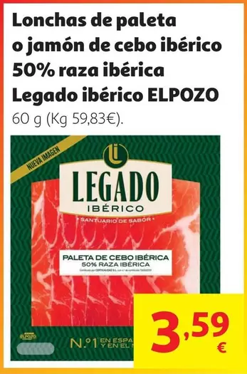 Legado Ibérico - Lonchas De Paleta O Jamon De Cebo Iberico 50% Raza Iberica