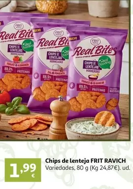 Chips Lenteja Pimienta Frit Ravich Real Bites 80 G