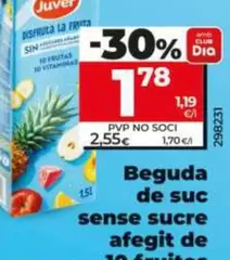 Juver - Bebida De Zumo Sin Azúcar Añadido De 10 Frutas