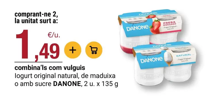 Danone - Logurt Original Natural, De Maduixa O Amb Sucre