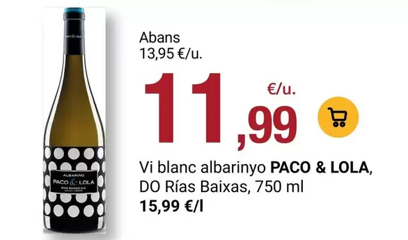 Paco & Lola - Vi Blanc Albarnyo