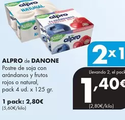 Danone - Alpro De Postre De Soja Con Arandanos Y Frutos Rojos O Natural