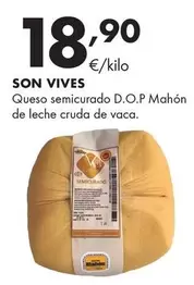 Son Vives - Queso Semicurado D.O.P Mahon De Leche Cruda De Vaca
