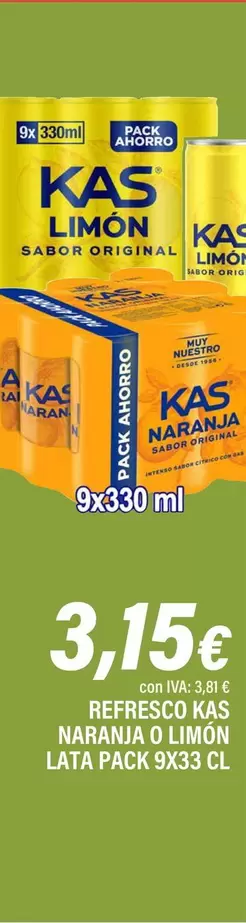 Kas - Refresco Naranja O Limon