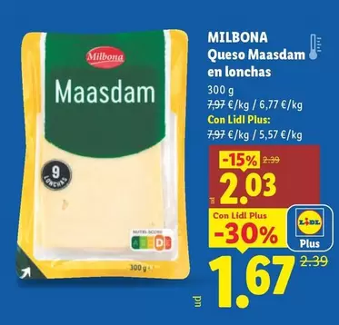 Milbona - Queso Maasdam En Lonchas