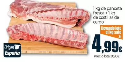1 Kg De Panceta Fresca + 1 Kg De Costillas De Cerdo