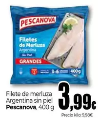 Pescanova - Filete De Merluza Argentina Sin Piel