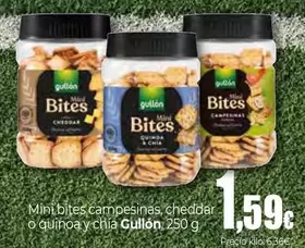 Gullón - Mini Bites Campesinas, Cheddar O Quinoa Y Chia
