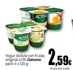 Danone - Yogur Activia Con Frutas Original O 0%