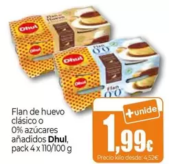 Dhul - Flan De Huevo Clásico O 0% Azúcares Añadidos