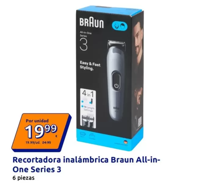 Braun - Recortadora Inalámbrica All-In-One Series 3