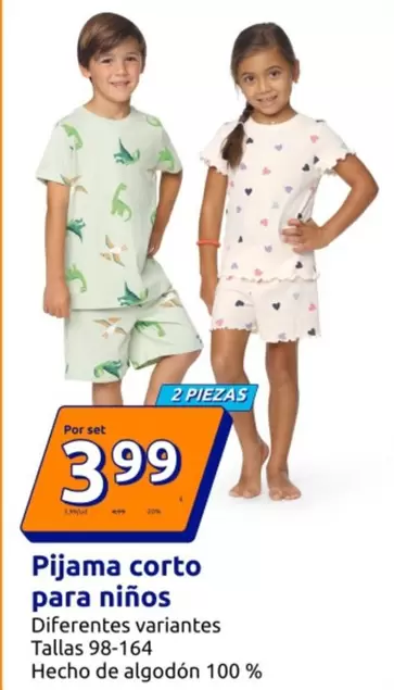 Pijama Corto Para Niños