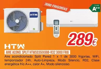 HTW - Aire Acond. Split HTWS0351X69B-R32 3000 Frig