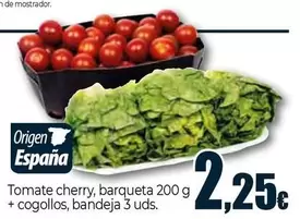 Tomate Cherry, Barqueta + Cogollos, Bandeja