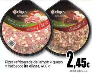 Ifa Eliges - Pizza Refrigerada De Jamón Y Queso O Barbacoa