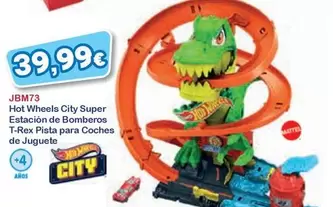 Hot Wheels - City Super Estación De Bomberos T-Rex Pista Para Coches De Juguete