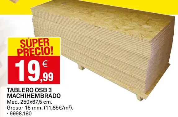 TABLERO OSB 3 MACHIHEMBRADO