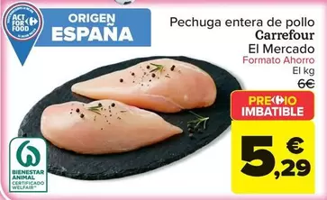 Carrefour El Mercado - Pechuga Entera De Pollo