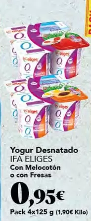 Ifa Eliges - Yogur Desnatado Con Melocoton O Con Fresas