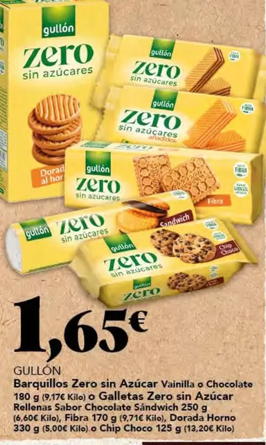 Gullón - Barquillos Zero Sin Azúcar Vainilla O Chocolate