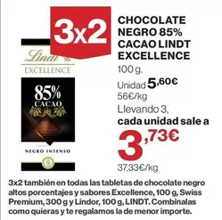Lindt - Chocolate Negro 85% Cacao Excellence