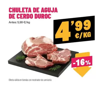 duroc - Chuleta De Aguja De Cerdo Duroc