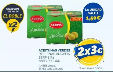 Serpis - Aceitunas Verdes Rellenas Anchoa