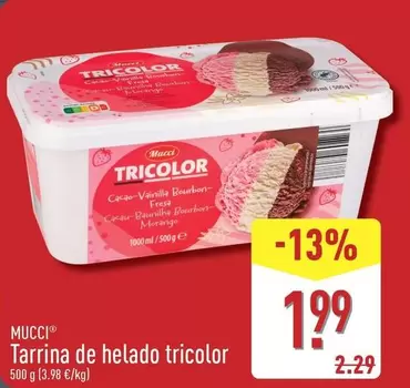 Mucci - Tarrina De Helado Tricolor