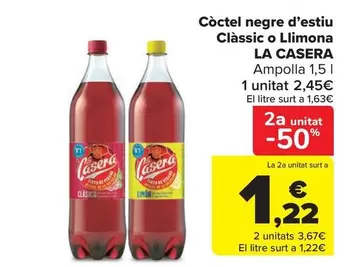 La Casera - Còctel negre d'estiu classic o llimona