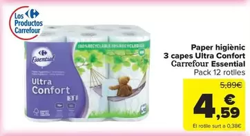 carrefour - Paper Higiènic 3 Capes Ultra Confort