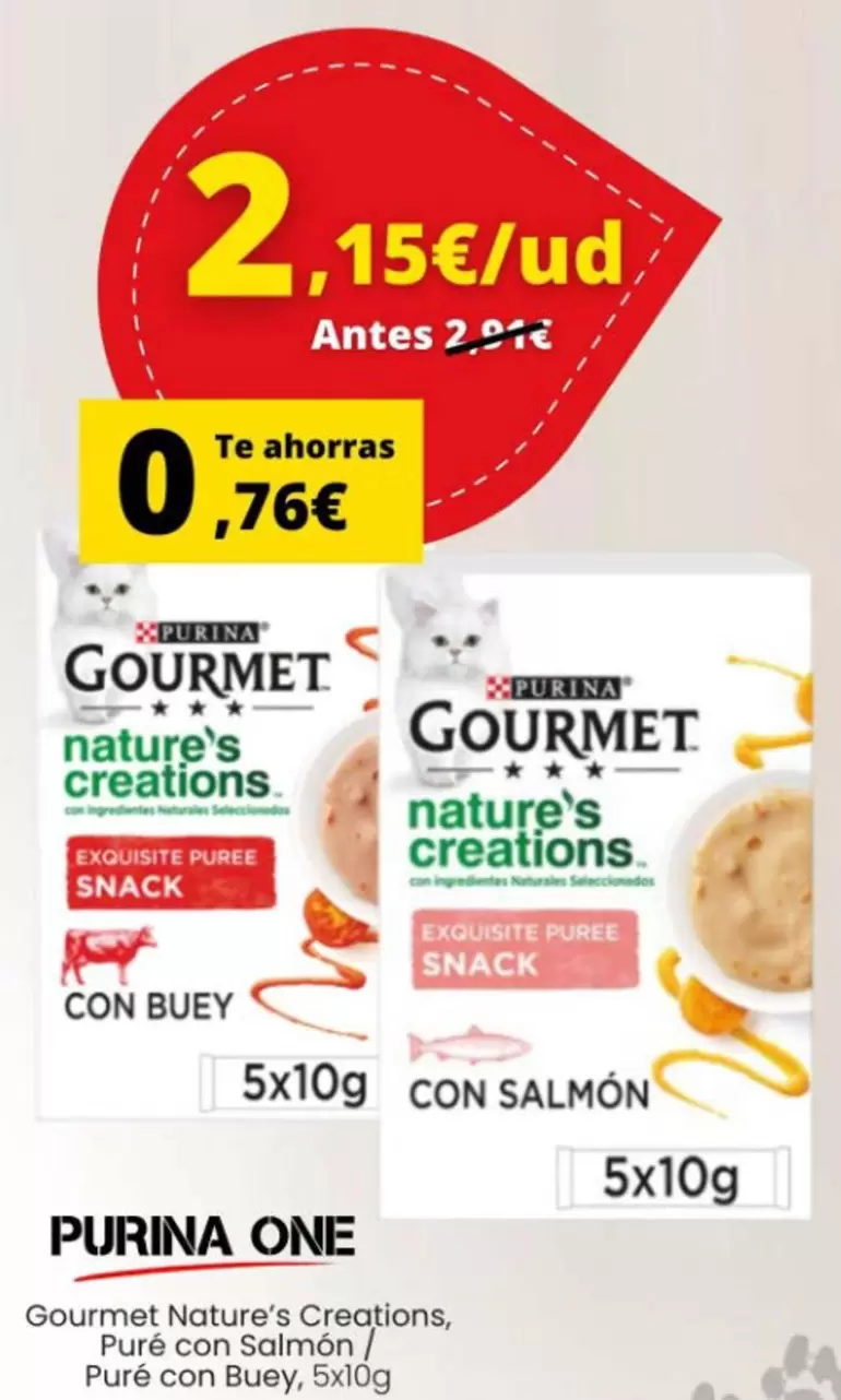 Purina - One Gourmet Nature's Creations, Pure Con Salmon/Pure Con Buey