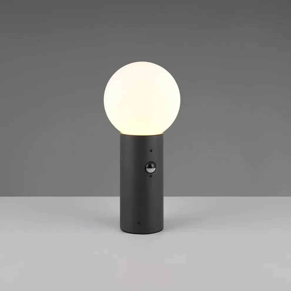 BALIZA EXTERIOR E27 C/SENSOR ALUMINIO ANTRACITA IP44 40CM LAUREL