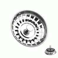 1 x 201 Stainless Steel Sink Strainer with Rubber Seal Kitchen Bathroom Drain Strainer Food Hair Catcher White