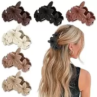 6 Pcs Flower Hair Clips for Women Large Hawaiian Flower Clip Plumeria Strong Hold Banana Cute Beach Clip Hair Accessories